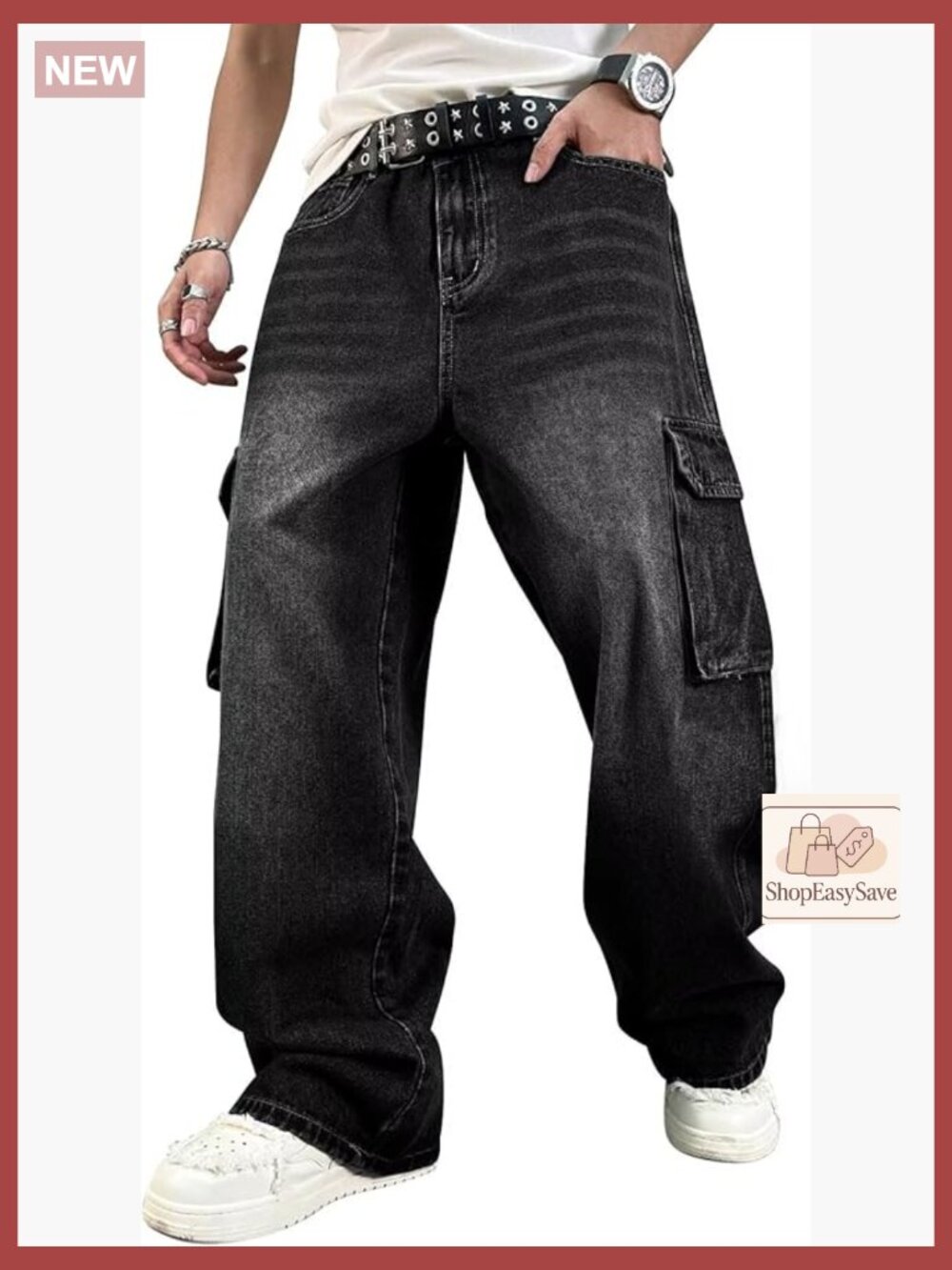 Baggy Cargo Jeans Wide Leg Y2K Skater Vintage Loose Fit Denim Pants